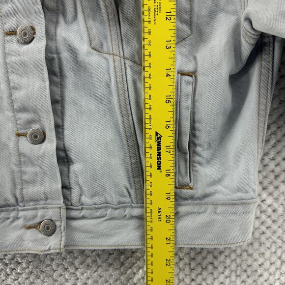 Levi's Premium Jacket Womens S Blue Light Wash Rigid Denim Trucker Retro - Picture 11 of 15